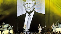 Brett Grace’s defaced image of Donald Trump for the Dixie Chicks 2016 World Tour